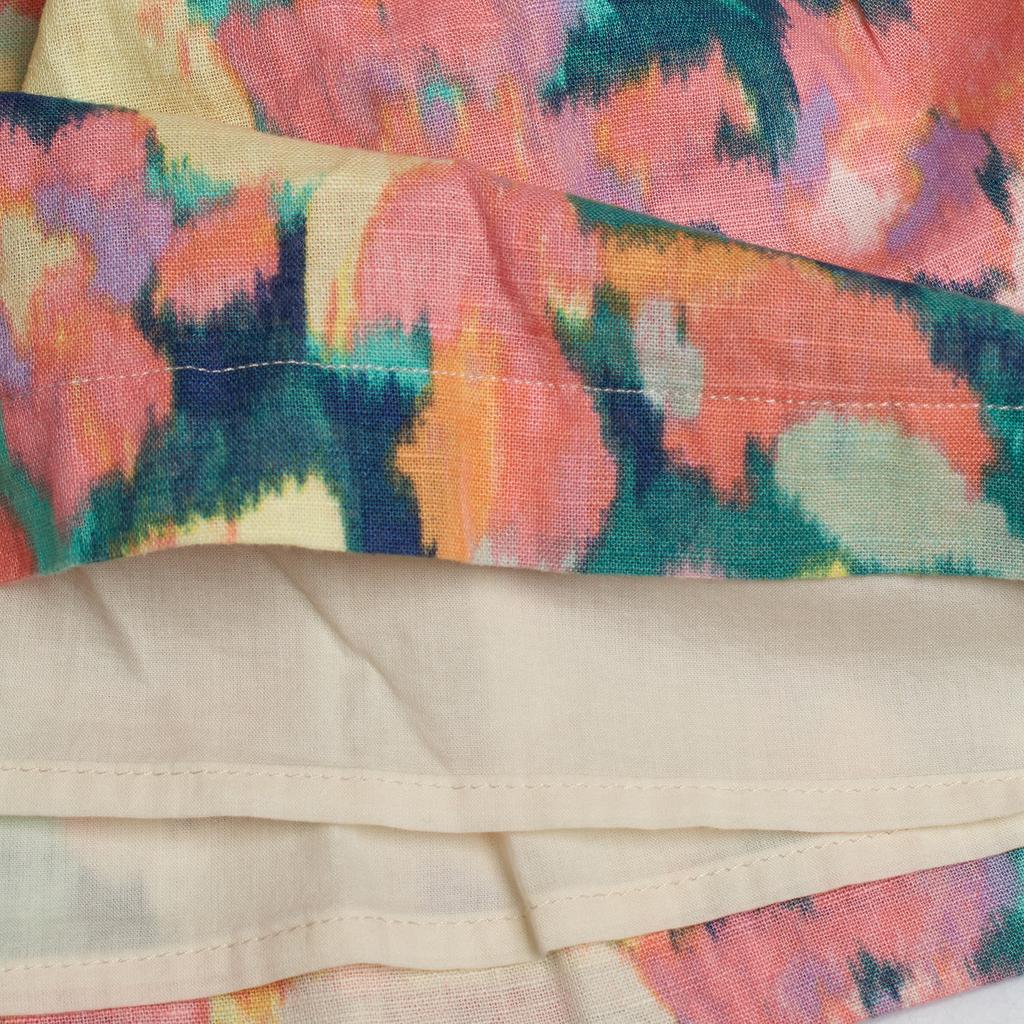 Vestido Floral de Lino y Algodón 602044 para Bebé Niña