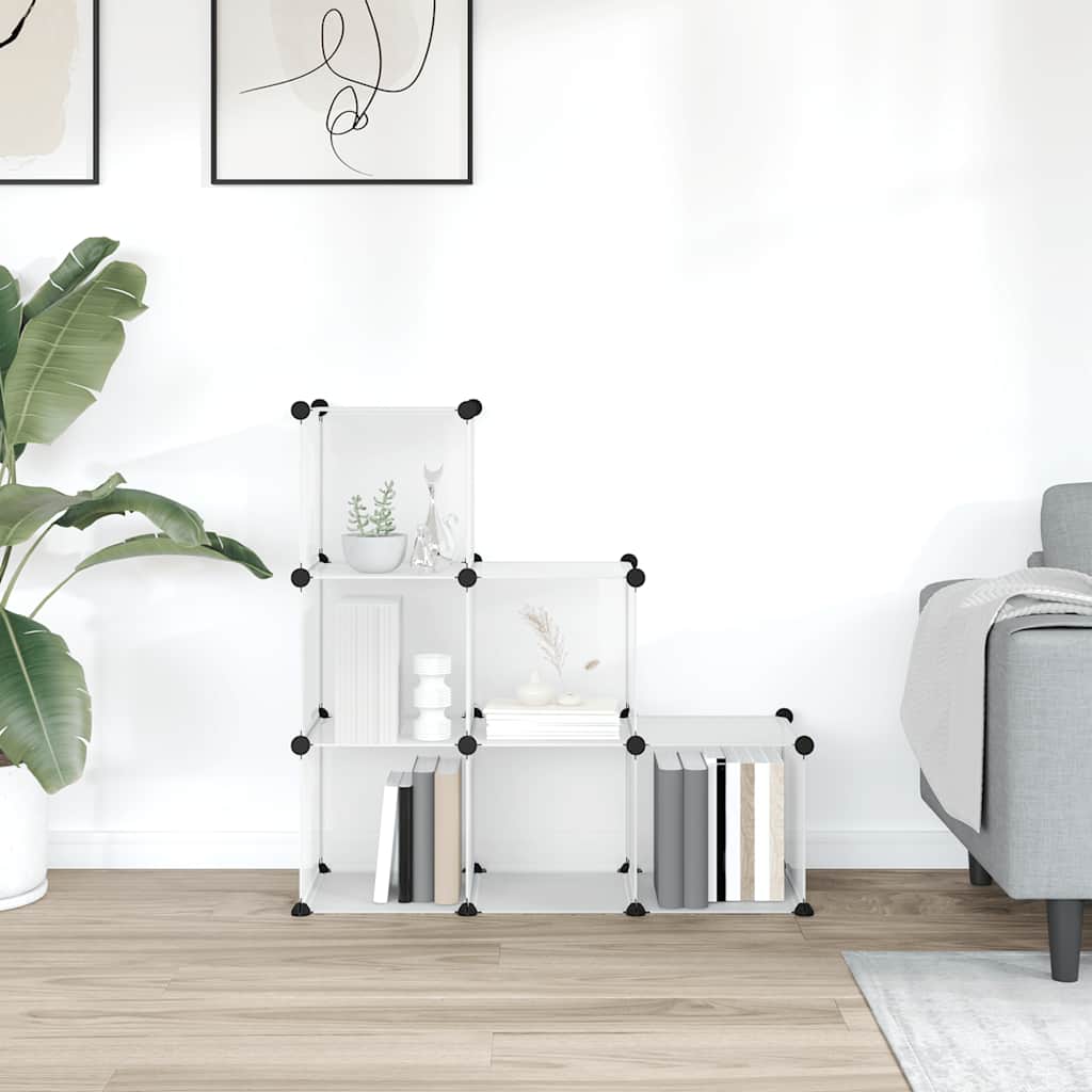 Modular Storage System with 6 Cubes Transparent PP