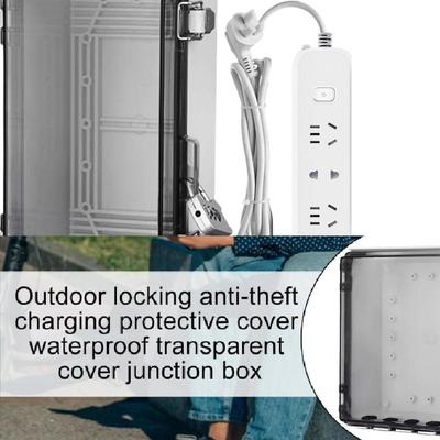 Zewnętrzna skrzynka gniazdowa Wodoodporna osłona przedłużacza Odporna na warunki atmosferyczne skrzynka wtykowa z zamkiem Ochraniacz gniazdka elektrycznego Gniazdo wtykowe