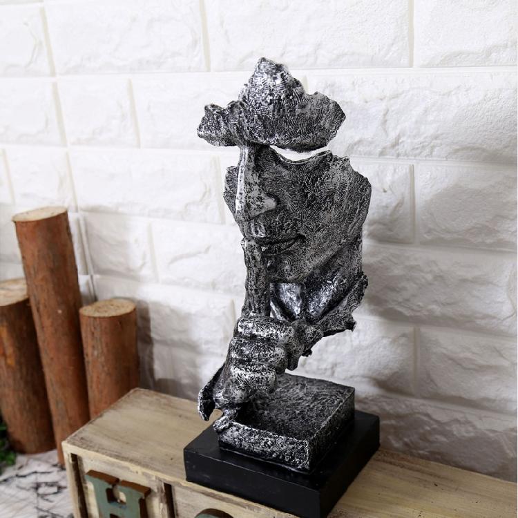 Exquisite Silence is Golden Thinker Statue Figurine Handcraft Entrance Objects
