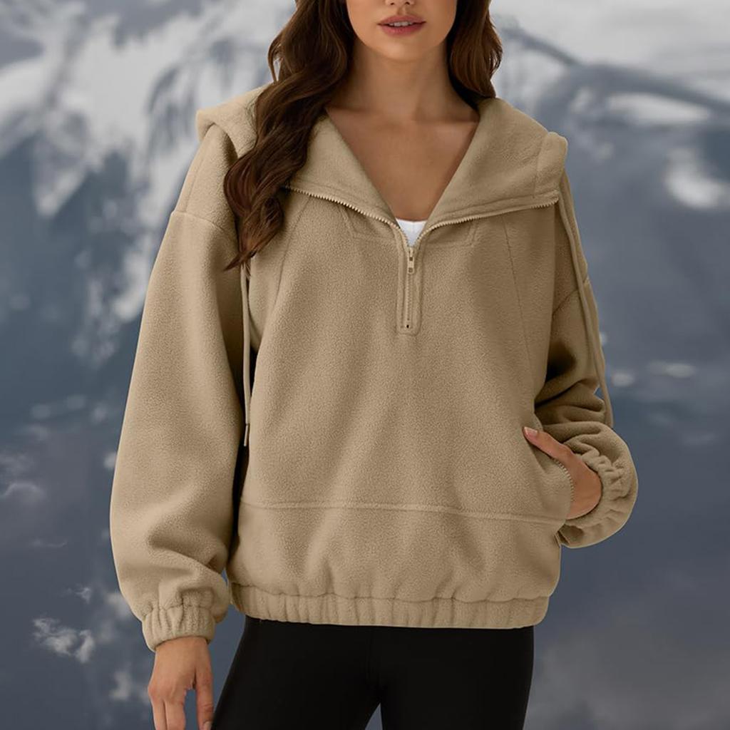 Women's Fashionable Solid Color Long Sleeved Casual Pullover Sweatshirt Top