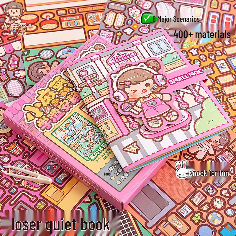 Маленький Моти Лучший ученик Сделай сам 3D Тихая книга для девочек: Миниатюрная сцена ручной работы и декомпрессионное занятие