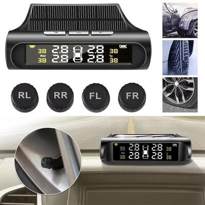 Tire Pressure Monitor Solar Power Charging LCD Digital Automotive Display Sensor Accessories Wheel Pressure G6Q2