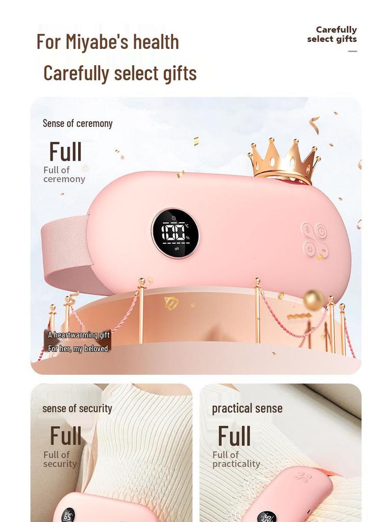 Cozy Uterus Heating Belt & Cartoon Doll: Vibration Massage & Lumbar Support Hot Compress - Perfect Period Comfort Gift.