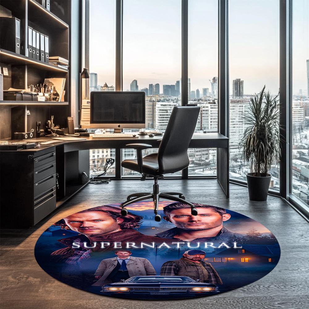 Supernatural Printed Round Rug Carpet Chair Rug Area Rug Entryway Doormats,for Office Chair Living Room Bedroom Kitchen Room.