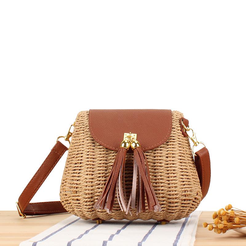 

New Minimalist Woven Crossbody Bag for Beach Vacation верблюд