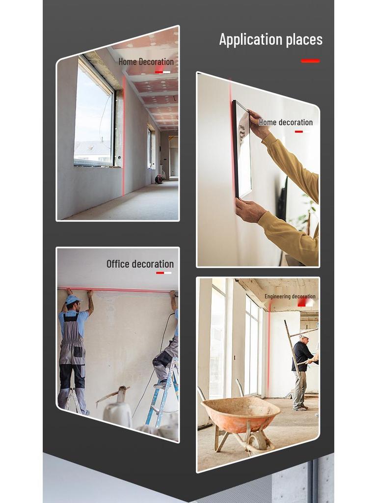 4-Side Magnetic Digital Inclinometer with Laser and Electronic Angle Ruler