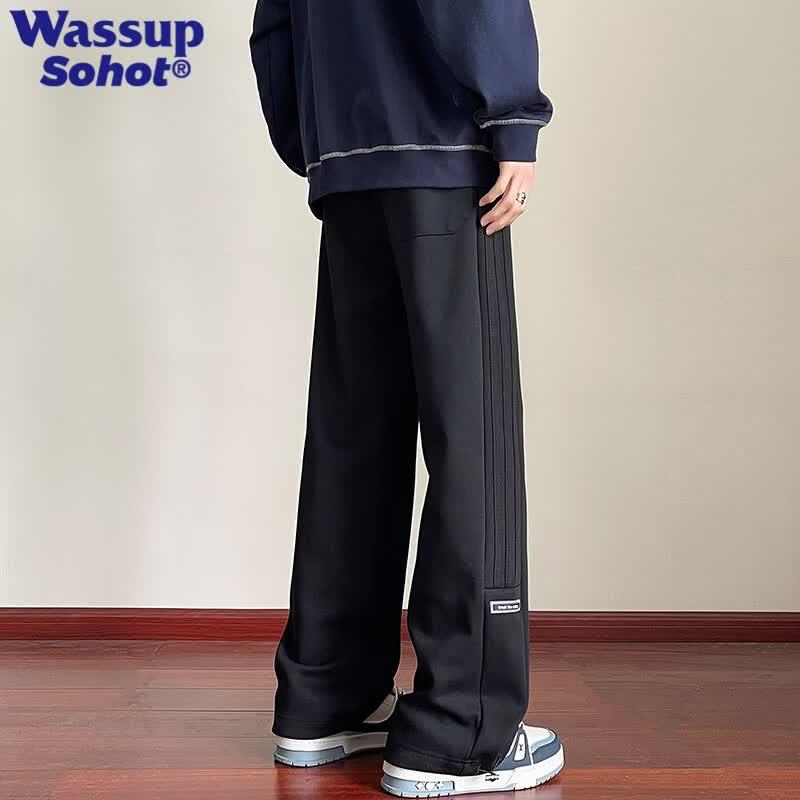 Wassup Sohot Men's Drawstring Wide-Leg Casual Pants