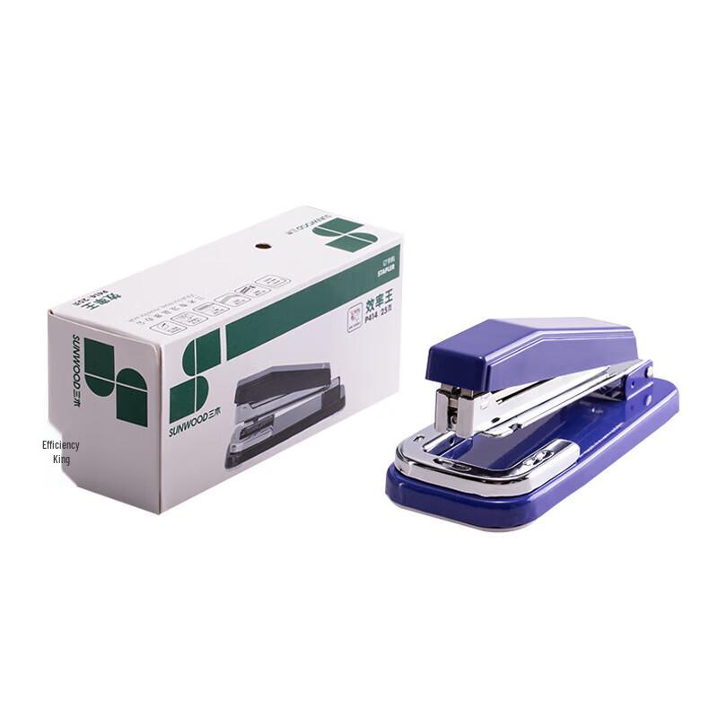 Sanmu P414 25-Sheet Rotatable Head Stapler, Blue (Pack of 3)