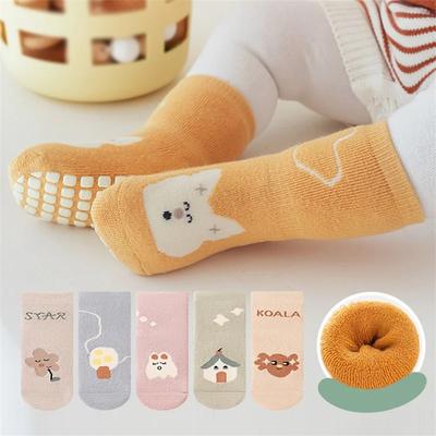6 Pairs/lot Autumn Winter Warm Toddler Boy Girls Floor Socks Thicken Baby Non-slip Thermal Socks Children Clothing Accessories