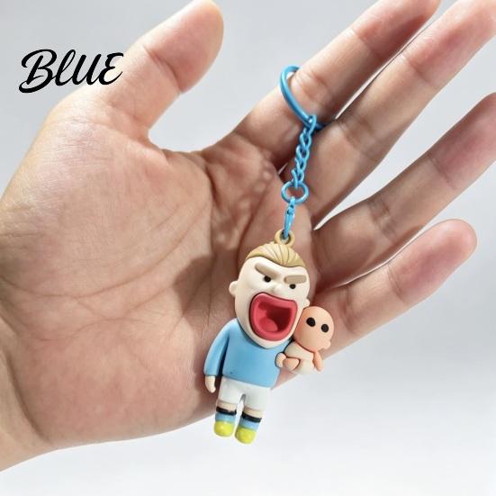 Backpack Charm Accessory Cartoon Football Player Keychain Pendant Big Mouth Man Handbag Hanging Decoration Charm Bag Decorative Accessory,