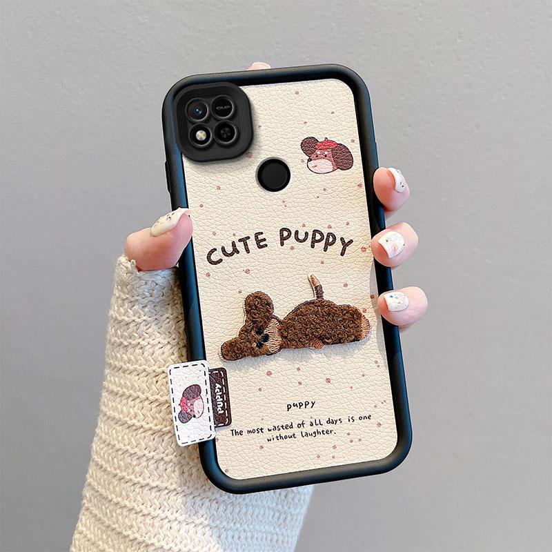 KEYSION Cartoon Cute Plush Embroidery Case for Redmi 10A 9A 9C with Lanyard Silicone Shockproof Phone Cover for Xiaomi Redmi 9C 10A 9A