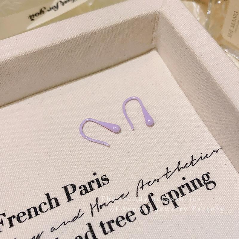 

Color ceramic ear hole earrings, women s water droplets U-shaped biological porcelain stud earrings, sleep free new ear jewelry