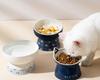 Japanese Style Cat Bowl Ceramic Double Bowl Anti Knock Food Bowl Dog Bowl Cat Drinking Bowl Automatic Drinking Pet Supplies