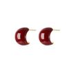 Premium Sense Simple Red Bead Stud Earrings Female Versatile New Year's Model Car Red Open Smile Bead Earrings Wholesale