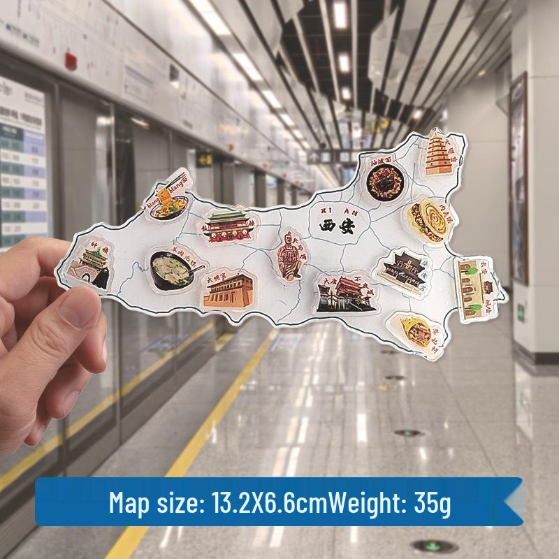 Benutzerdefinierter 3D Xi'an Stadt Acrylkarte Kühlschrankmagnet - Kulturelles & Kreatives Souvenir