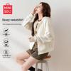 MINISO Women's Casual Hooded Zip-Up Sweatshirt