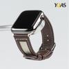 Yoaseu Square Leather Canvas Apple Watch Strap 38/40/41Mm