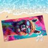 Asciugamano da Spiaggia con Disegno di Alpaca Cartone Animato, Poliestere Assorbente per Festa in Piscina e Essenziali da Spiaggia