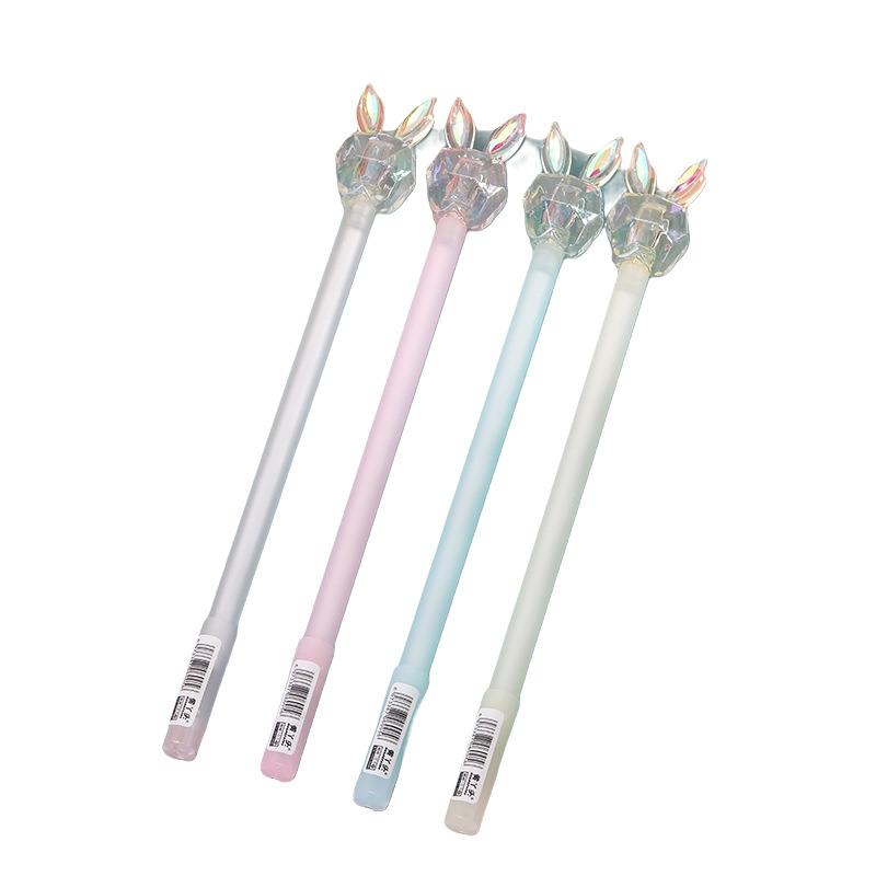 1 Piece Stationery Cute Crystal Rabbit Gel Pen School Office Kawaii Supplies Creative Gift Pens