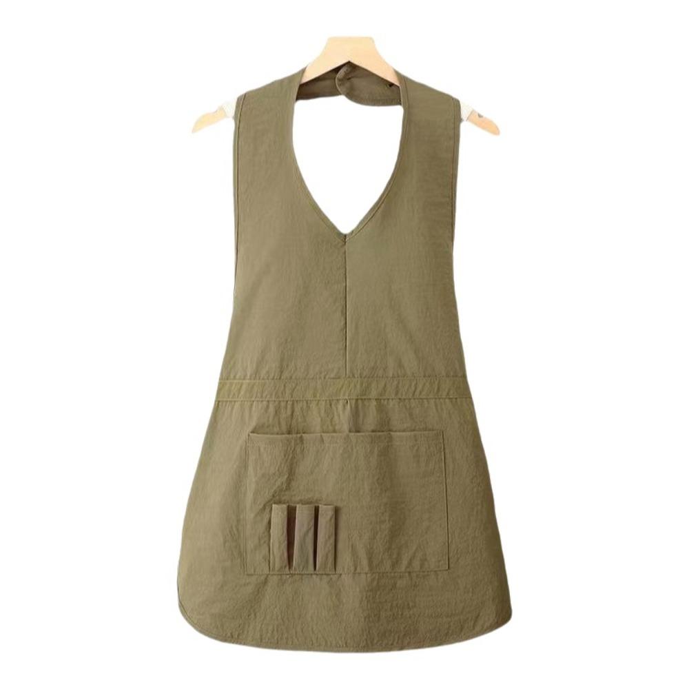 Wear Resistant Anti Fouling Apron Anti Splash Sleeveless Apron Portable Cooking Apron  Kitchen