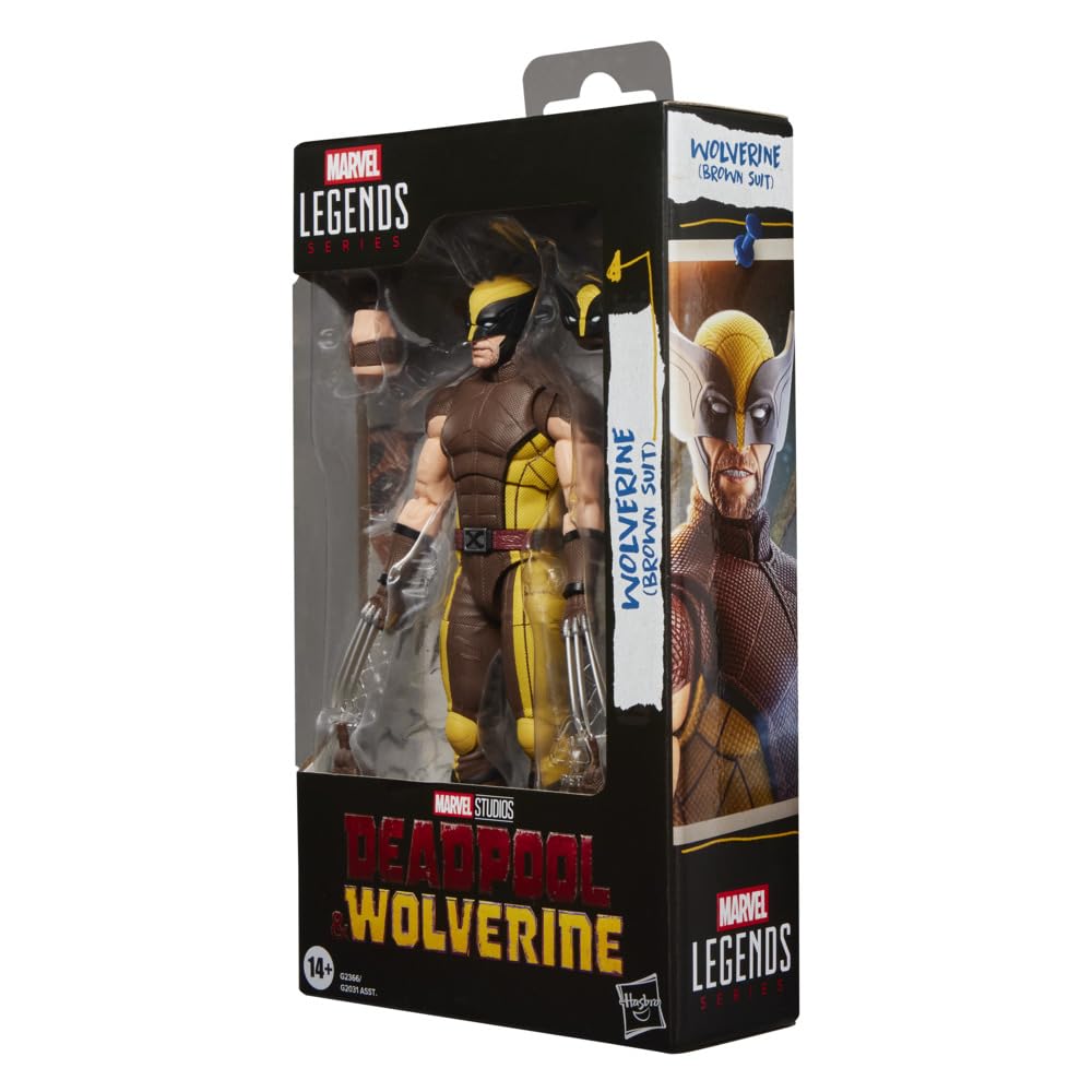 Hasbro MARVEL Legends Series Wolverine (Brown Suit), Marvel Studios Deadpool & Wolverine Collectible 15cm Action Figure G2366 (Authentic)