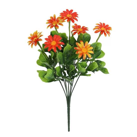 Artificial Flower Bouquet 7 Fork Realistic Fake Silk Flower Branch Home Office Indoor Outdoor Garden Faux Bloom Decoration