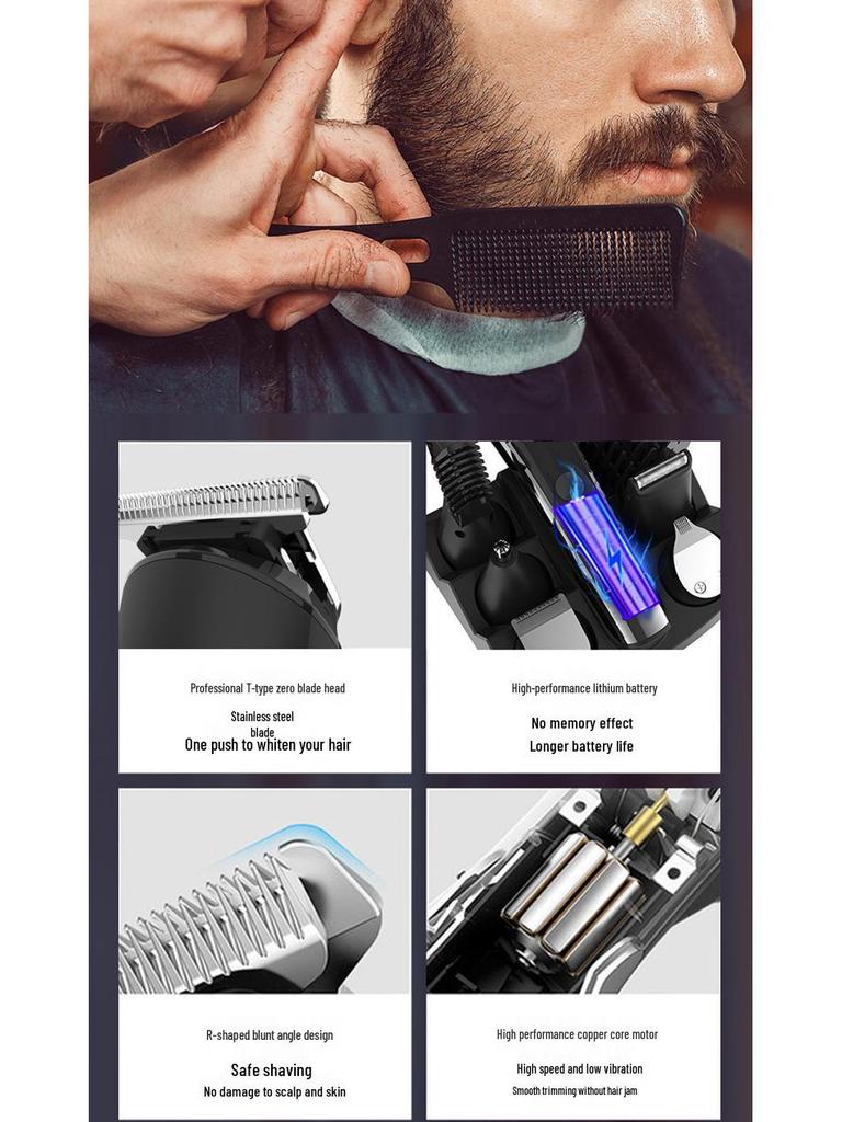 Waterproof Electric Shaver & Hair Clipper Set for Men - FK-8788 Multi-function Trimmer