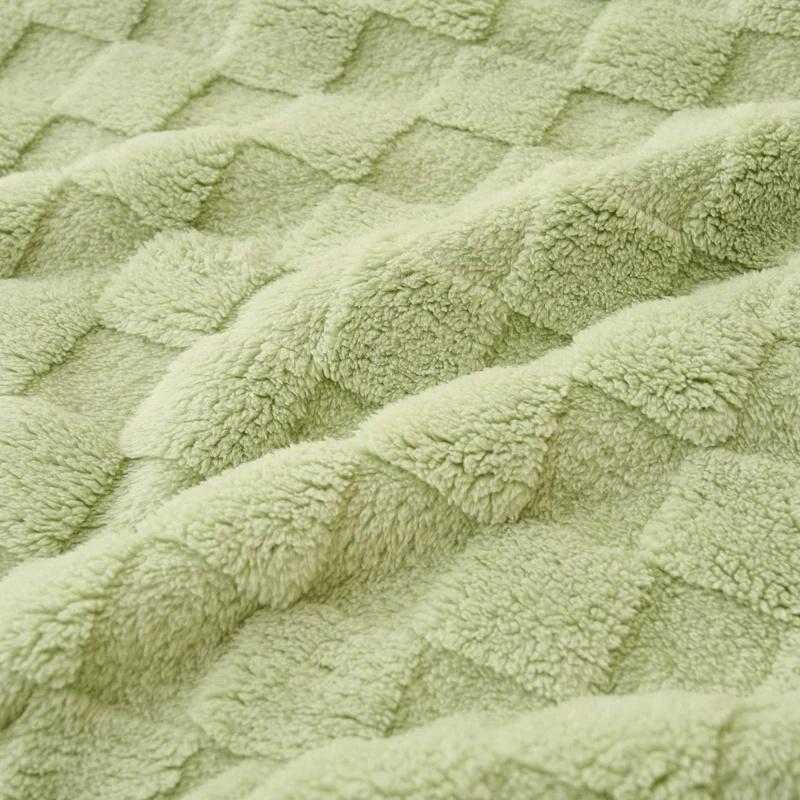 Manta de cuadros polar esponjosa, manta gruesa de invierno, funda nórdica de doble cara, funda para sofá cama, colcha suave y cálida para dormitorio