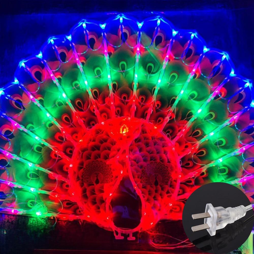 Plug-in Peacock Lights Sunflower Star Atmosphere Lights Fashion LED Lights  Holiday Party