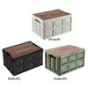 30L Car Trunk Organizing Box Portable Folding Organising Trunk Wood Lid Collapsible Storage Box Heavy Duty for Outdoor Travel