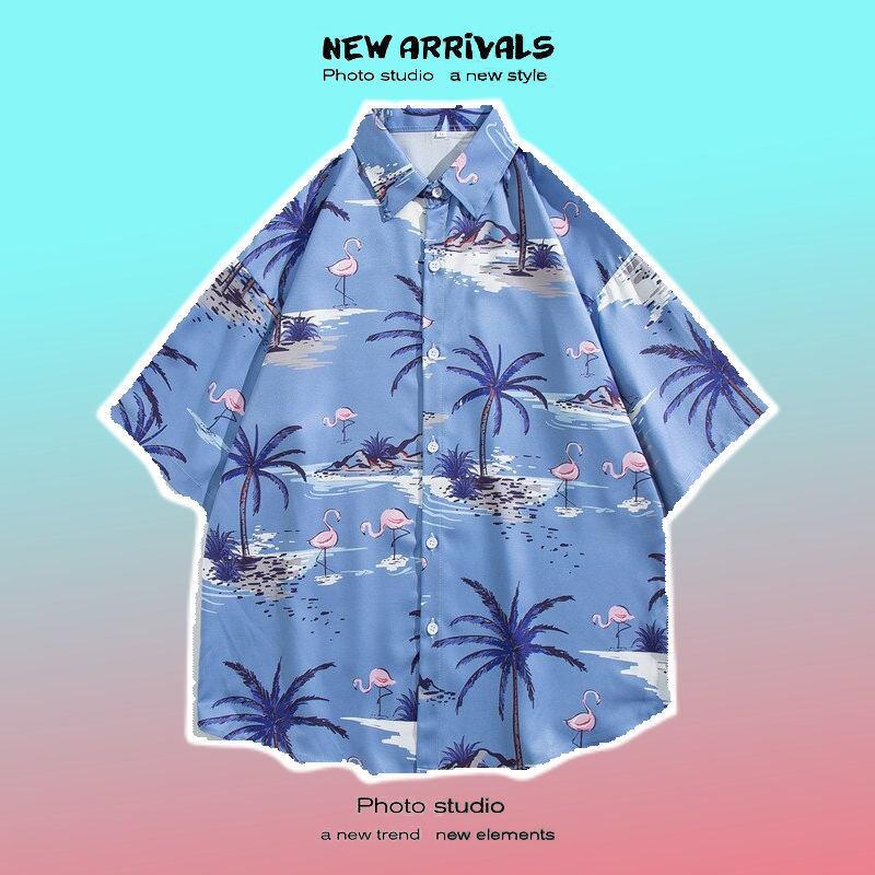 Модные летние гавайские пляжные рубашки с цветочным принтом — фото 6