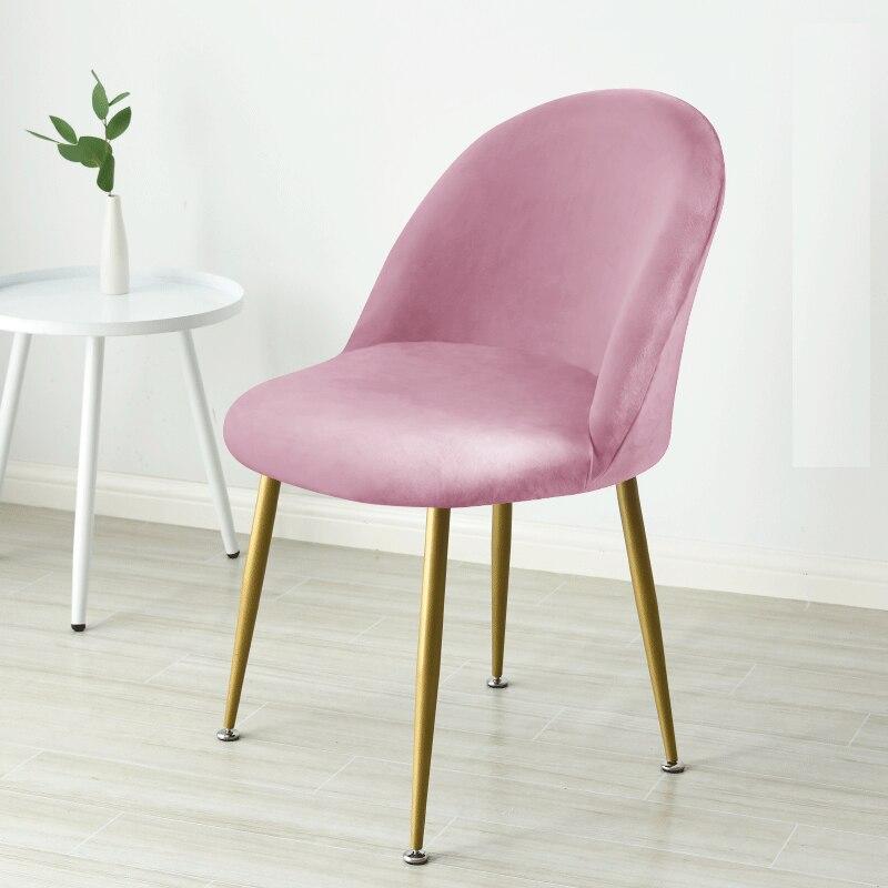 Velvet Duckbill Chair Cover Curved Back Stretch Dining Chair Slipcover for Kitchen Hotel Office