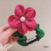 French Stain Rose Flower Elastic Hairbands Women Girls Hair Ropes Ties Flower Hair Scrunchies Ponytail Holder Hair Accessories