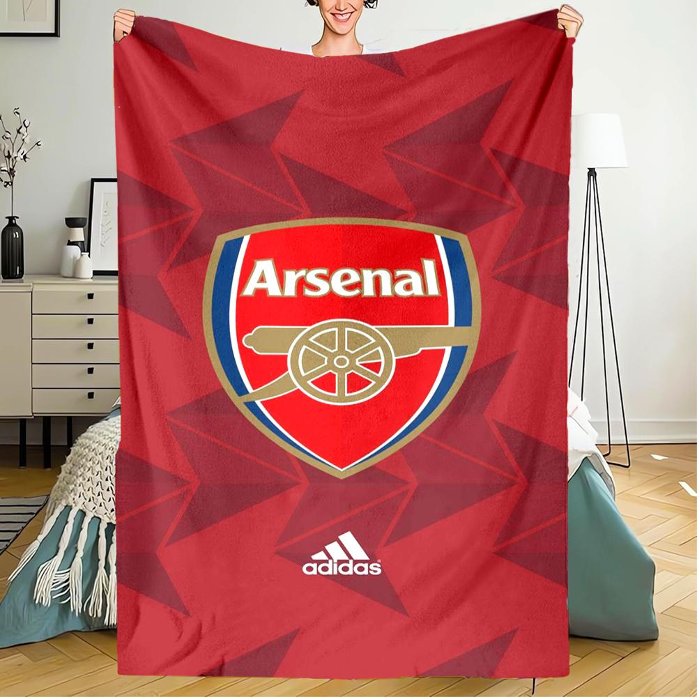 Coperta stampata a tema Arsenal Football Club - Perfetta per divano, letto, viaggi e uso all'aperto | Lavabile in lavatrice, accogliente e resistente.