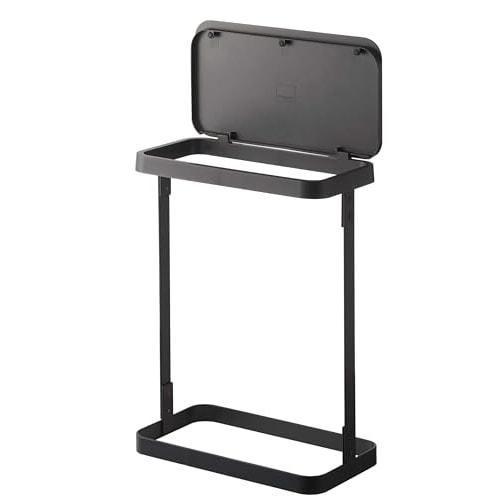 Yamazaki Luce Garbage Bag Holder, Slim, Black, Approx. W26 X D14.5 X H38 Cm (approx. H50.5 Cm with Lid Open), Easy To Remove Garbage Bags, Item Number