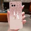Anti-scratch Phone Case For Vivo iQOO Z11 Turbo Jelly Clear TPU Soft Casing Lucky Initial Letter With Flower Couple Shell