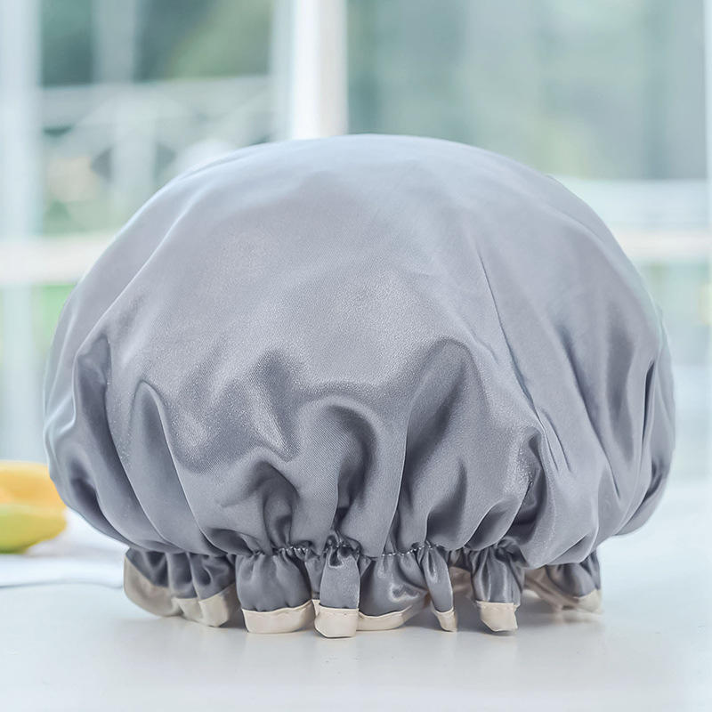 

Двухслойная цветная ткань Водонепроницаемая шапочка для душаУтолщенная взрослая мужская и женская шапочка для душаМаслостойкая ткань Шапочка для выпечки Deep Space Grey