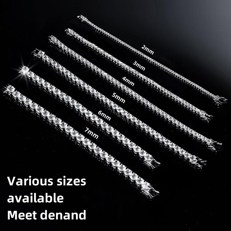 Fabrikpreis Echter S925 Sterlingsilber Vergoldet 18 Karat Gold 5A Qualität Zirkon Schwarzes Tennisarmband für Männer und Frauen Modeschmuck