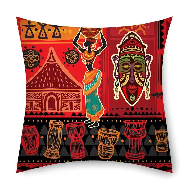 

Наволочка с африканским племенным узором, декор для гостиной, дома, накидная, бохо, в полоску, наволочка для подушки 30x30CM(12x12in)