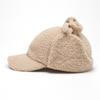 Baseballcaps i lammeull Varm lue Damepluss Ensfarget Høst Vinter Ørebeskyttelseslue