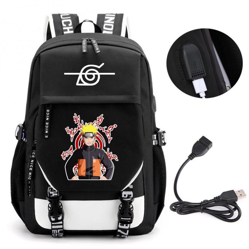 Großes Fassungsvermögen Anime Naruto Inspiriertes Rucksack für Teenager Schüler Tägliche Nutzung Laptop Reisetasche Urbaner Stil