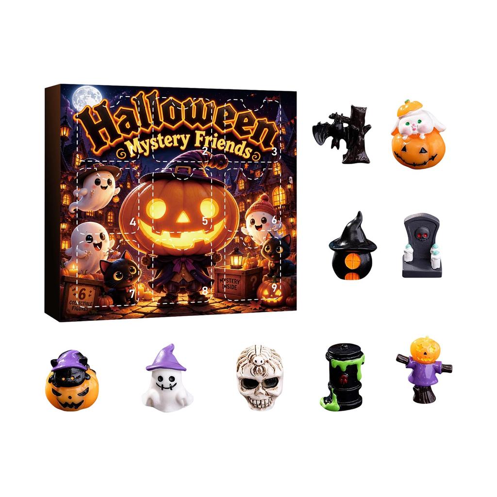 Halloween Countdown Calendar Resin Figurine 9-Day Advent Decor