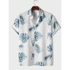 Hawaiian Color Coconut Tree Print Lapel Fashion Men's Shirt 2026 Men's Seaside Resort Casual Style Men's Short-sleeved Shirt