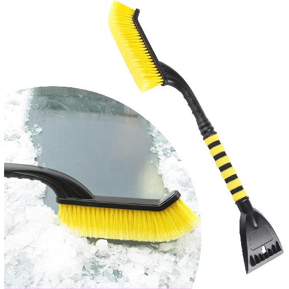 Car Snow Brush and Ice Scraper for Car Windshield, 26 Inch Handle Snow Scraper with Ergonomic Foam, 2-in-1 Detachable Scraper and Brush for Cars SUVs