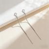 925 Sterling Silver Earrings Drop Long Needle Earrings Ladies Fashion Simple Birthday Party Wedding Anniversary Jewelry Gift