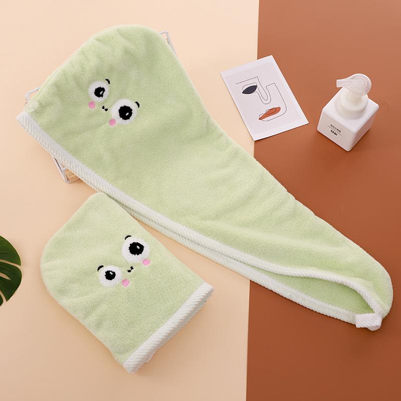 Dry Hair Towel Embroidered Coral Velvet Microfiber Soft Shower Cap Head Wrap Absorbent Fast Dry Ladies Head Towel 26*65cm