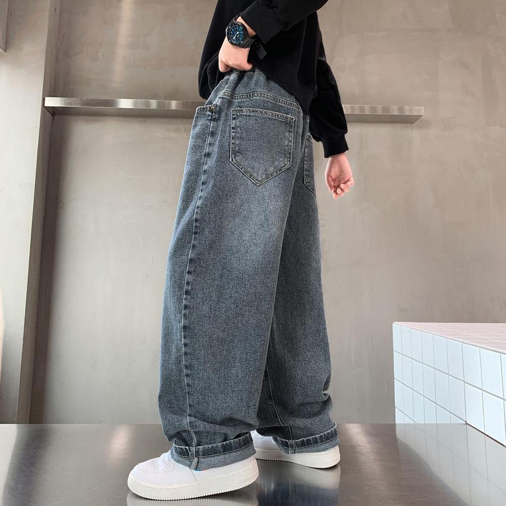 Boys' 2025 Fleece-Lined Loose Jeans - Trendy Autumn/Winter Pants for Big Boys