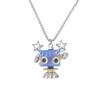 HX6F Wooden Robot Pendant Necklace Stylish Collarbone Chain DIY Block Neckchain Jewelry Eye Catching Accessories