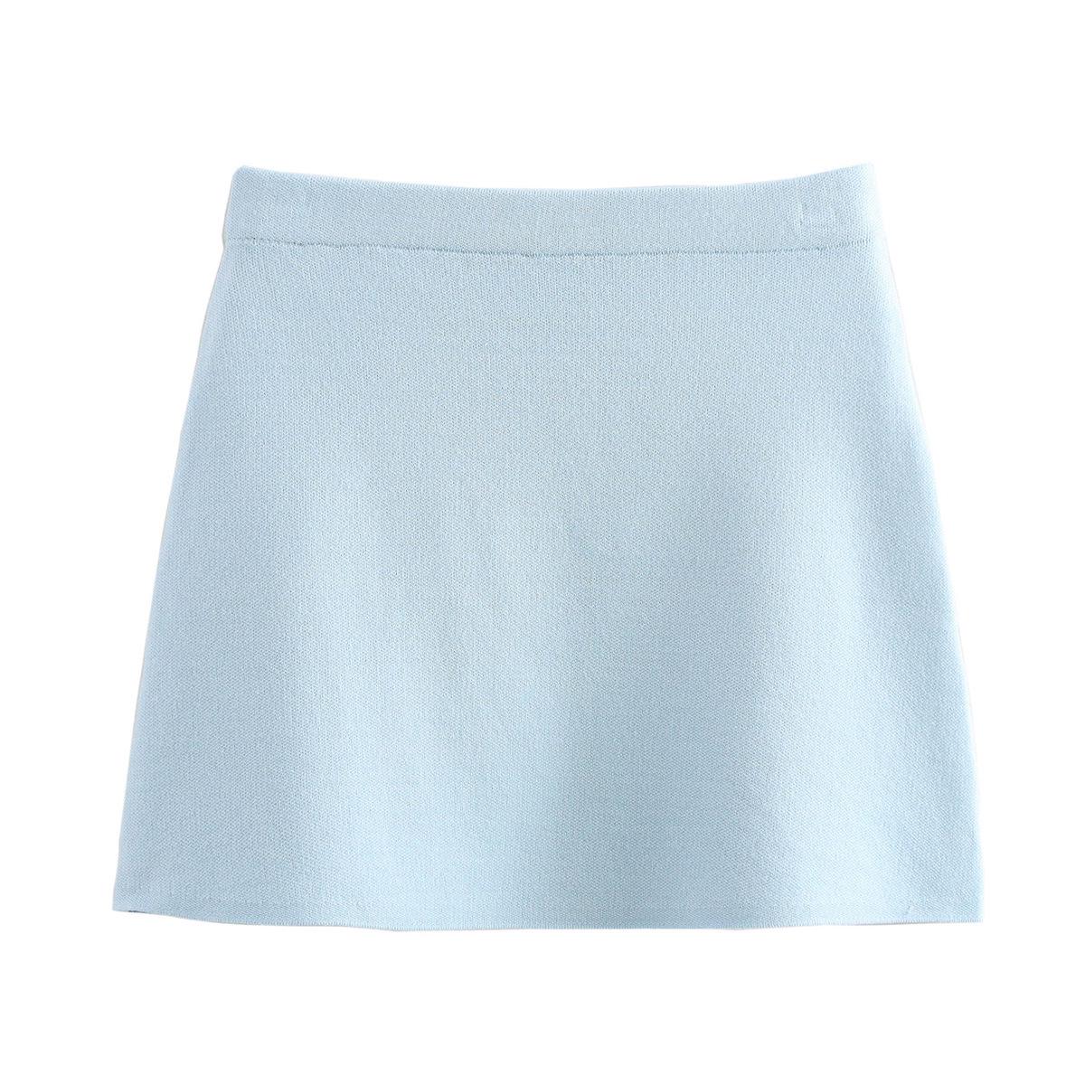 

Женский вязаный облегающий костюм-пальто и юбка Осень/Зима 2024 M